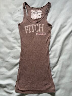 Vintage Abercrombie & Fitch New York Stretchy Brown Logo Tank